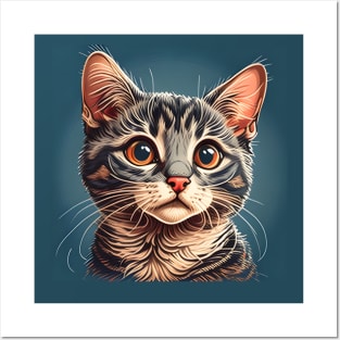 Retro Cute Cat Vintage Style Funny Cat - Love Cats Posters and Art